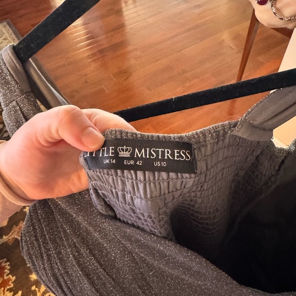 Little Mistress Silver Shimmer Maxi Dress - Picture 4 of 4